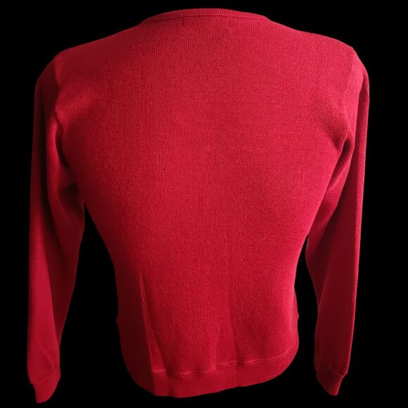 Vintage Men's Small V-Neck Sweater Wine Red Creslan & Rayon 1970's Buttery Man - Picture 5 of 6
